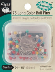 Dritz 31 75-Piece Long Color Ball Pins, 1-1/2-Inch