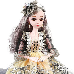 16 Movable Joints BJD Doll with Hair Makeup Decoration Fashion Handmade Doll Best Gifts and Hobby for Girls,A