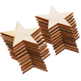 300 Pieces Star Shape Unfinished Wood Pieces, Blank Wood Pieces Wooden Cutouts Ornaments for Craft Project and Decoration (1.5 Inch)