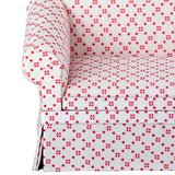 Inusitus Miniature Dollhouse Sofa Arm Chair - Dolls House Furniture Couch - White with Red Pattern - 1/12 Scale (White Red Dots)