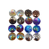 JulieWang 100pcs Mermaid Scales Skin Cabochons Resin Mixed Shinny Color for Jewelry Making (8x8mm)