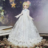 HMANE BJD Clothes 1/4, Embroidered White Wedding Dress for 1/4 BJD Dolls (No Doll)