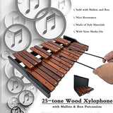 Lfhelper Portable Professional 25 Key Xylophone Alto Wood Xylophone, Adult School Band Student Percussion Educational, diatonic scale from F to F, semitone scale from F to D (Coffee Brown)………