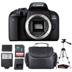 Canon EOS 800D / Rebel T7i DSLR Camera (Body Only) + Professional Accessory Bundle with Sandisk 64GB Memory