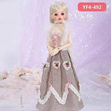 N N Doll Clothes 1/4 Pure Rural Wind Dress Thin Skirts for Minifee Or MN Body YF4-101 Doll Accessories Luodoll YF4 to 101 White 4points Minifee Body