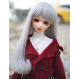 1/3 BJD SD Doll Wig Heat Resistant Synthetic Light Blonde Gray Long Buckle Wavy Hair for 1/3 1/4 BJD SD Doll Wig