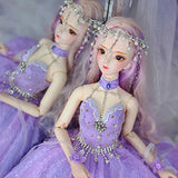 VIDANQE 1/3 Bjd Blyth Doll Mechanical Joint Body with Makeup,Including Hair,Eyes,Clothes 62Cm Height Girls ICY Must-Have Gift Ideas The Favourite Anime Superhero Party Supplies UNbox Me