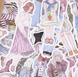 100pcs Scrapbook Stickers Cartoon Hand Painted Girls Stickers, Doraking DIY Decorative Gril‘s Stickers for Laptop,Envelop,Scrapbook, Sweet Girls 110design/Pack (100pcs Forest Girl（senxinvhai）)