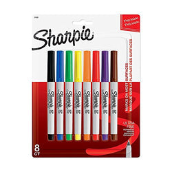 Sharpie Permanent Markers, Ultra Fine Point, Classic Colors, 8 Count 2-Pack