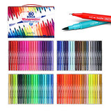 Pagos 80 Colors Dual Brush Pen Set Watercolor Art Markers with Two-Sided Tips, Bright and Vivid Colors, Acid Free 80 Different Shades