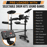 8-Piece Electronic Drum Set Professional Electric Drumming Kit Machine w/ MIDI Support, Preloaded Sounds, Record Mode, Cymbals, Digital Foot Pedals, Sound Module, Drumsticks, Mac/PC Compatible