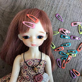DalaB 2cm DIY Patchwork Clips Handmade Sewing Mini Hair Clips for bjd Dolls Dolls Candy Color 2PCS - (Color: Pink)