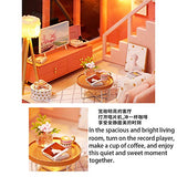 Dollhouse Miniature with Furniture,DIY 3D Wooden Doll House Kit Duplex Apartment Style Plus with Dust Cover and Music Movement,1:24 Scale Creative Room Idea Best Gift for Children Friend Lover L029