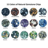 Maonewque Gemstone Chips Beads DIY Jewelry Making, Healing Engry Crystals Polishing Crushed Irregular Shaped Beads with Box(15 Material-3)