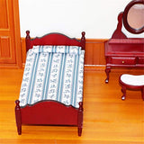 Mini Dollhouse Accessories,Dollhouse Furniture 1:12 Scale Miniature Bed, Dollhouse Kit Accessories Pretend Play Toy for Boy Girl Bedroom Living Room