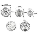 JPSOR 30pcs Silver Plated Spiral Bead Cages Pendants for Jewelry Making (15mm, 25mm, 30mm)