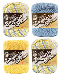 Bulk Buy Lily Sugar n' Cream 100% Cotton Yarn 4-Pack Medium #4 Worsted Weight (4 Pack Set X)