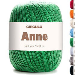 Anne Yarn by Círculo – 100% Mercerized Brazilian Virgin Cotton (Pack of 1 Ball) – 547 yds, 5.19 oz – Fingering (Color Clove 5638)