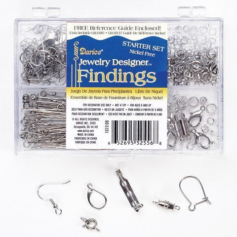 Bulk Buy: Darice DIY Crafts Findings Starter Kit in Caddy Nickel Free Silver (3-Pack) 1972-08