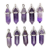 Wholesale 10PCS Genuine Quartz Stone Healing Point Reiki Chakra Pendants Charms Bulk for Jewelry