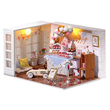 WYD Happy Birthday Party Scene Building Model DIY Wooden Miniature Dollhouse 3D Party House Creative Birthday Graduation Gift