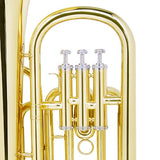 Mendini MBR-20 Lacquer Brass B Flat Baritone with Stainless Steel Pistons