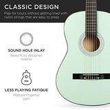 Best Choice Products 38in Beginner All Wood Acoustic Guitar Starter Kit w/Case, Strap, Digital Tuner, Pick, Strings - SoCal Green