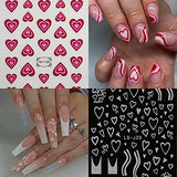 VOTACOS 9 Sheets Hearts Nail Art Stickers Decals 3D Laser Love Nail Sticker Valentine's Day Nail Art Supplies Self-Adhesive Nail Decorations Glitter Romantic Nail Accessories for Women DIY Nail Design.