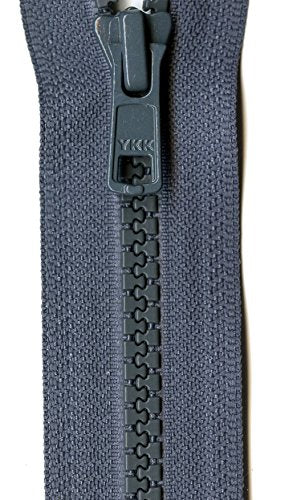 YKK Vislon 1-Way Separating Zipper, 18", Dark Gray