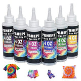 Tie Dye DIY Kit，Textile Manual Dyeing Projects，One Step Fabric Dye kit(6 Colors, 4 fl.oz per Bottle)