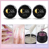 COSCELIA Glitter Gel Nail Polish Set 6 Colors Builder Gel For Nails Black Gold Pink White Nail Extension Gel Manicure Set DIY Nail Art for Beginners and Professional