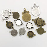 Fit 12mm Round Blank Bezel Pendant Trays Base Cabochon Settings Trays Pendant Blanks Neckalce