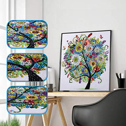 5D DIY Diamond Embroidery Spring Summer Autumn Winter Seasonal Flower Tree Shape Special Shape DIY Crystal Diamond Painting (D)