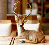 TAOBIAN Resin Buck Big Male Deer Figurines Seasonal Statue Decor Collectible Holiday Sculpture for Home Decoration Animal Figurines Sculpture Statues for Garden Outdoor Gift