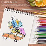 Arteza Kids Scented Colored Pencils, Set of 24 Easy-to-Grip Pencil Crayons, Triangular Shape, Pre-Sharpened, Art and School Supplies for Arts and Crafts Time, Drawing, and Doodling