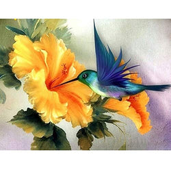 16"x12" Diamond Painting Kits for Adult, Hummingbird and Flower Craft 5D Full Drill Diamond Paint by Number Kits for Adults Kids Beginner as Home Decoration