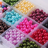 Efivs Arts 1000pcs 0.24inch (6mm) Tiny Satin Luster Round Imitation Glass Pearl Round Beads for DIY