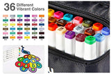 Fabric Markers Permanent 36 Colors of Ohuhu Dual Tip Fabric Paint Marker Pens for DIY Christmas Costumes, T-Shirt, Clothes, Shoes, Bags & Other Fabric Materials, Child Safe, Water-Based Christmas Gift