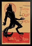 Loup Garou Noir Black Werewolf Chat Noir Parody Black Wood Framed Art Poster 14x20