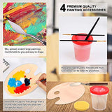 Acrylic Painting Set, Shuttle Art 59 Pack Professional Painting Supplies with Wood Tabletop Easel, 30 Colors Acrylic Paint, Canvas, Brushes, Palette, Complete Painting Kit for Kids, Adults, Artists