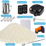 DINGPAI Complete Candle Making Supplies with Hot Plate for Candle Making, Wax Melting Kit Including Candle Pouring Pot, Soy Wax, Candle Wicks, Wicks Sticker, 3-Hole Candle Wicks Holder, Tin and Spoon