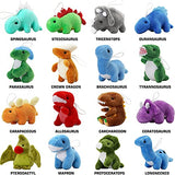 16 Pack Plush Dinosaurs, Mini Dinosaur Figures Assortment Keychain Toy, Soft Dino Stuffed Animal Set Gifts for Kids, Great for Stocking Stuffers, Doll Machine, Toddler Party Favors, Valentine Bulk