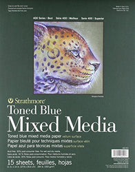 400 Series Toned Blue Mixed Media Pad, 11"x14" Glue Bound, 15 Sheets per Pad