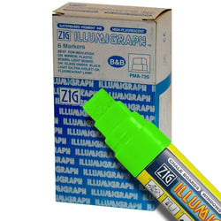 Zig Illumigraph High Fluorescent Wet Erasable 15mm Green Paint Markers - Box of 6