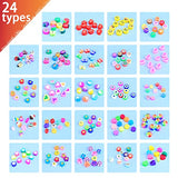 360Pcs Clay Bead Kits with Pliers,Pearls and Crystal Wires, 24 Kinds of Polymer Clay Beads for Making Jewelry DIY Bracelet Necklace Earring Accessories