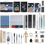 H & B Sketch Pad and Pencil Set 100 pcs Sketching Pencils Set with Sketch Book Drawing Sets for Adults with Watercolor Pencils, Sketching Pencils for Artists,Begineers and Kids