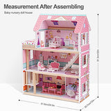 ROBOTIME Kid Doll Houses, Wooden Dollhouses Playset Cottage with Liftable Elevator, 2.66 Feet High Dollhous for Kids Toddlers Girls