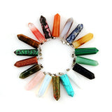 12pcs Healing Pointed Chakra Beads Pendants Point Bullet Shape Quartz Crystal Teardrop Stone Random