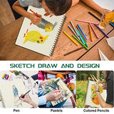 Sketch Book 5.5 X 8.5 - Spiral Sketchbook Pack of 2, SuFly 200 Sheets (68 lb/100gsm) Acid Free Sketch Pads for Drawing for Adults Spiral-Bound with Hard Cover for Kids & Adults, 100 Sheets Each