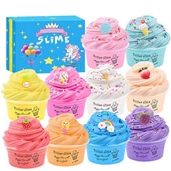 10 Pack Butter Slime Kit, Mini Cloud Slime Kit for Girls and Boys, Soft and Non-Sticky Fluffy Slime Pack, Scented Peachbbies Snoop Slimes for Kids Party Favor, Stress Relief Glossy Slime